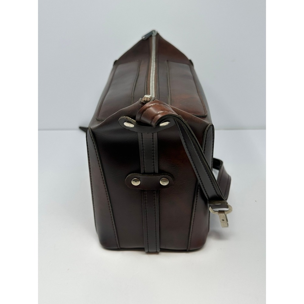 ROX Lederwaren-fabriken KG Vintage Brown Leather Camera Bag Made in Germany B7 - Picture 5 of 9